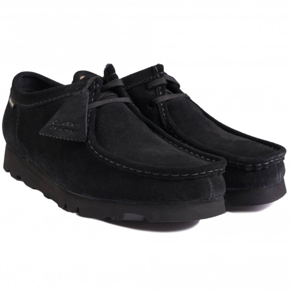 clarks wallabee.gtx black suede Mens